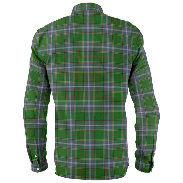 Scottish Pringle Clan Tartan Long Sleeve Shirt Back Side Tartan Plaid