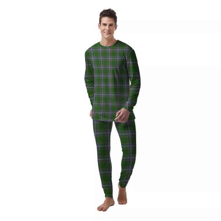 Scottish Pringle Clan Tartan Pajama Set  Men Front Side Tartan Plaid