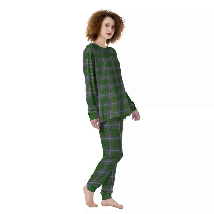 Scottish Pringle Clan Tartan Pajama Set Women Front Side Tartan Plaid