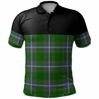 Scottish Pringle Clan Tartan Polo Shirt - Horizontal Style Front Side Tartan Plaid