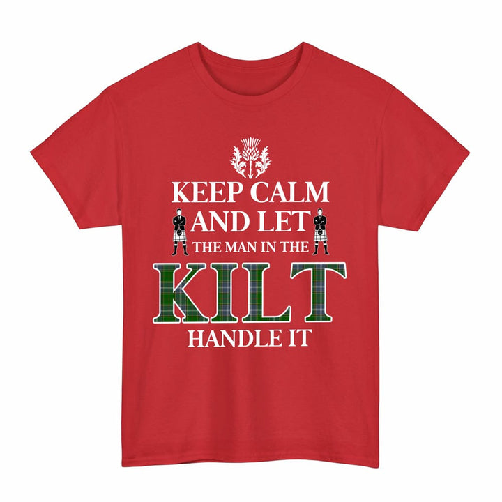 Scottish Pringle Clan Tartan T-Shirt - Keep Calm Tartan Plaid Red Color