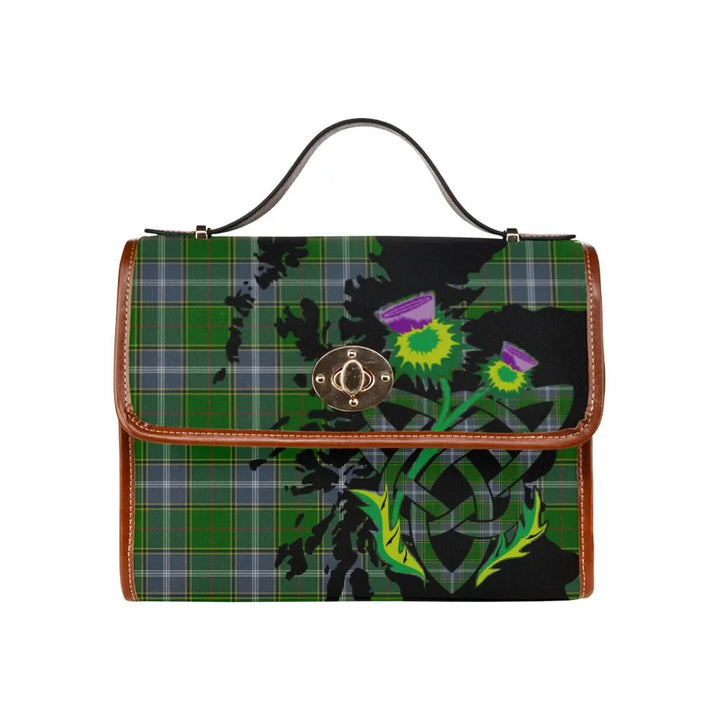 Scottish Pringle Clan Tartan Waterproof Canvas Bag With Thistle Tartan Plaid 2
