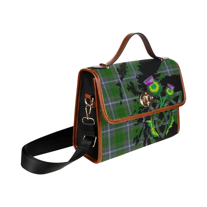 Scottish Pringle Clan Tartan Waterproof Canvas Bag With Thistle Tartan Plaid 3