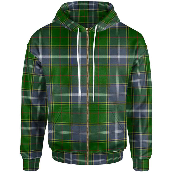 Scottish Pringle Clan Tartan Hoodie Zip Tartan Plaid