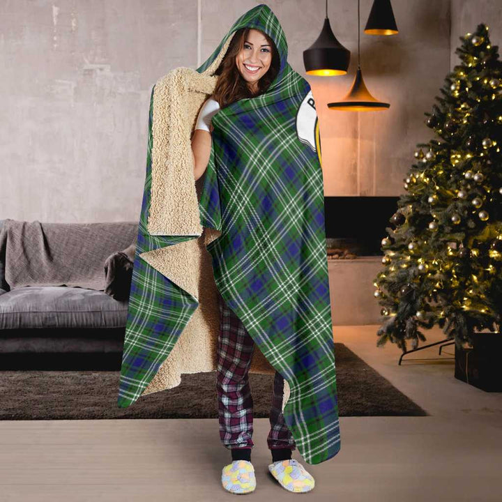 Scottish Purves Clan Crest Tartan Hooded Blanket Tartan Plaid 6
