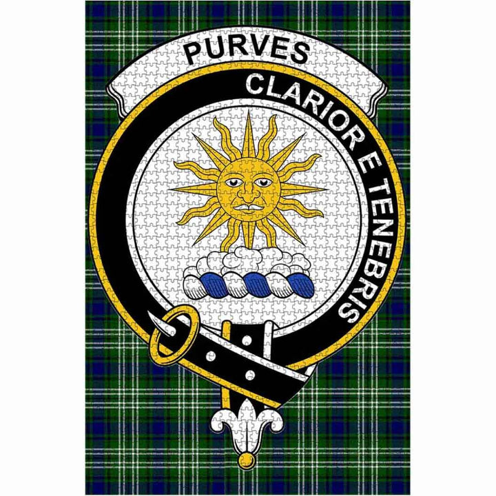 Scottish Purves Clan Crest Tartan Jigsaw Puzzle 1