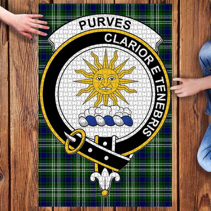 Scottish Purves Clan Crest Tartan Jigsaw Puzzle 3