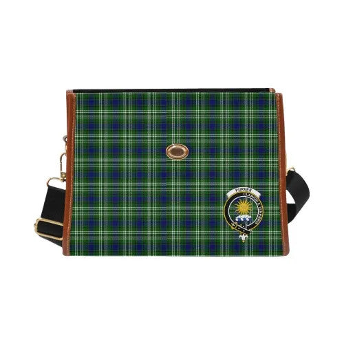 Scottish Purves Clan Crest Tartan Waterproof Canvas Bag Tartan Plaid 2