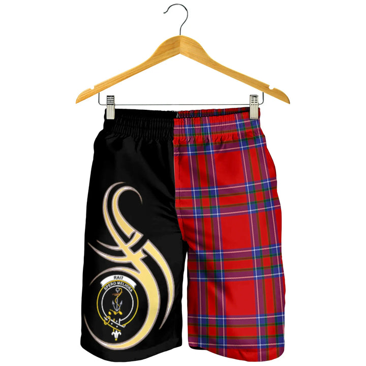 Scottish Rait Clan Crest Tartan Believe in Me Men's Shorts