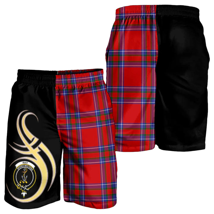 Scottish Rait Clan Crest Tartan Believe in Me Men's Shorts