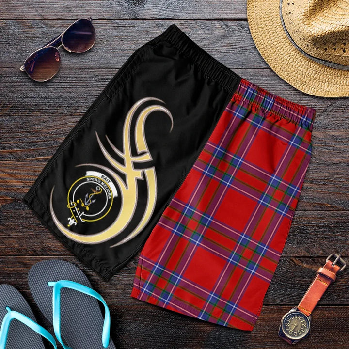Scottish Rait Clan Crest Tartan Believe in Me Men's Shorts