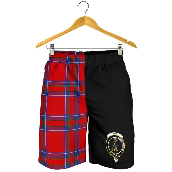 Scottish Rait Clan Crest Tartan Half of Me Men's Shorts