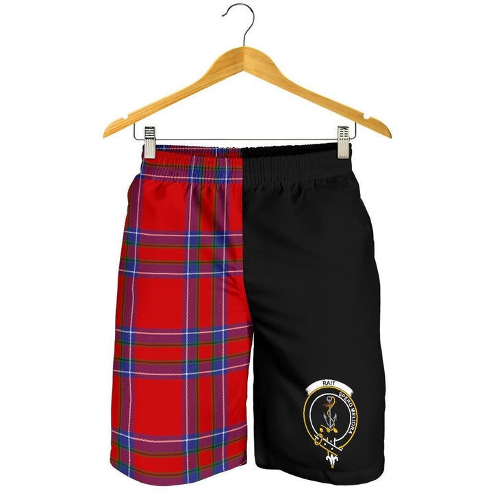 Scottish Rait Clan Crest Tartan Half of Me Men's Shorts