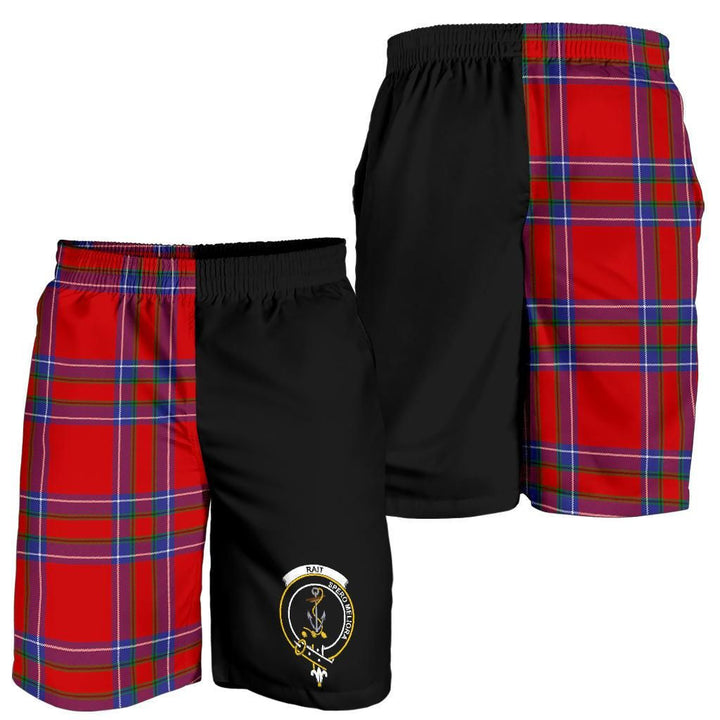 Scottish Rait Clan Crest Tartan Half of Me Men's Shorts