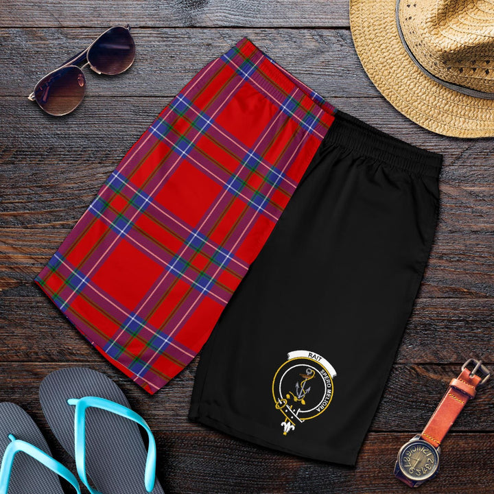 Scottish Rait Clan Crest Tartan Half of Me Men's Shorts