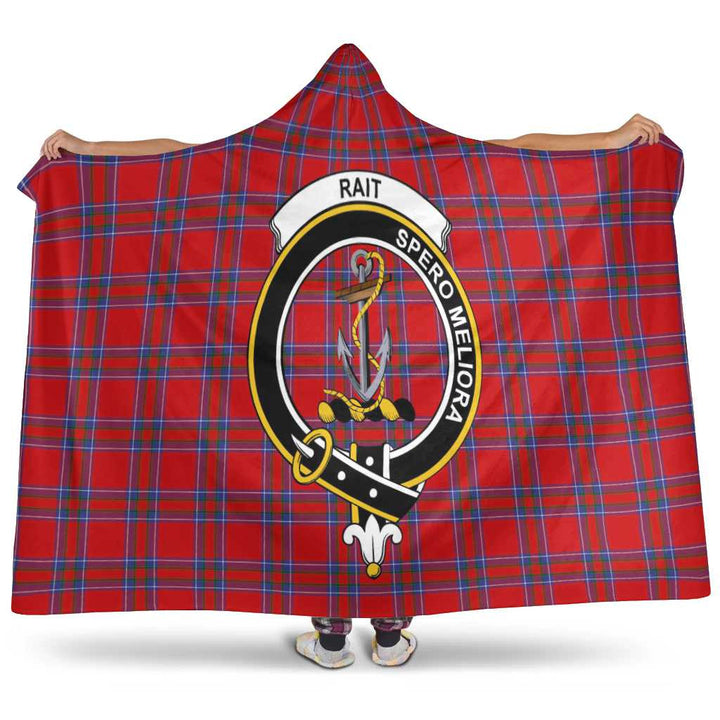 Scottish Rait Clan Crest Tartan Hooded Blanket Tartan Plaid 1