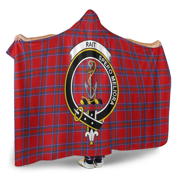Scottish Rait Clan Crest Tartan Hooded Blanket Tartan Plaid 2