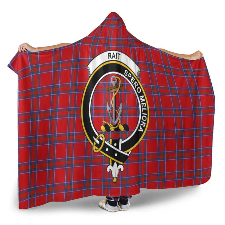 Scottish Rait Clan Crest Tartan Hooded Blanket Tartan Plaid 2