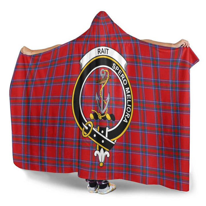 Scottish Rait Clan Crest Tartan Hooded Blanket Tartan Plaid 3