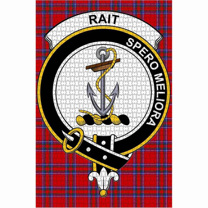 Scottish Rait Clan Crest Tartan Jigsaw Puzzle 1