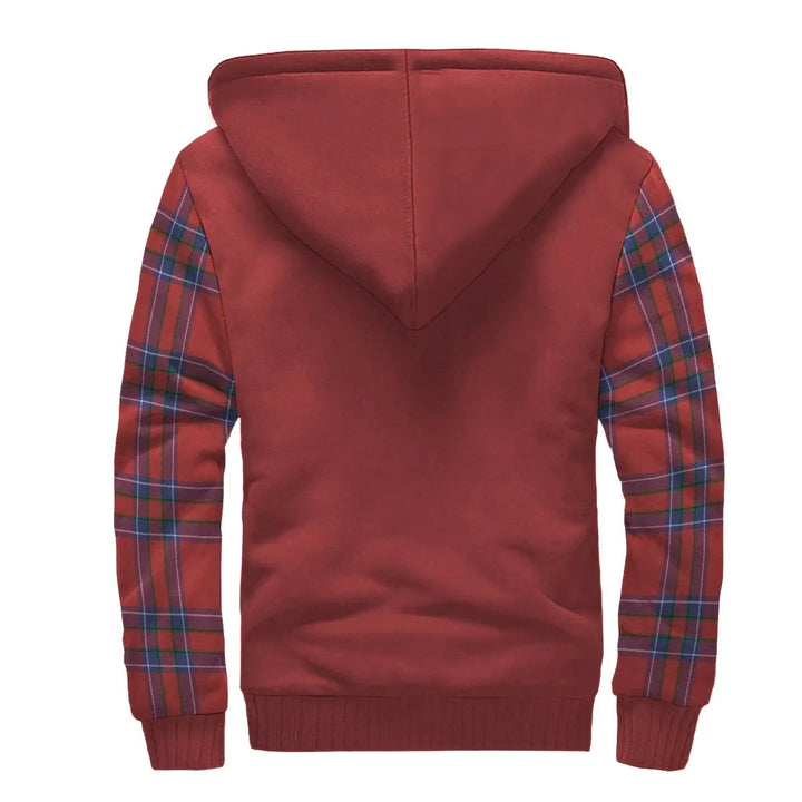 Scottish Rait Clan Crest Tartan Plaid Sleeve Sherpa Hoodie