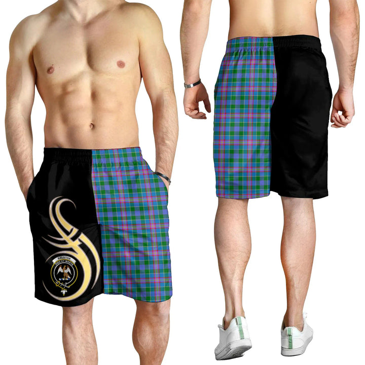 Scottish Ralston Clan Crest Tartan Believe in Me Men's Shorts
