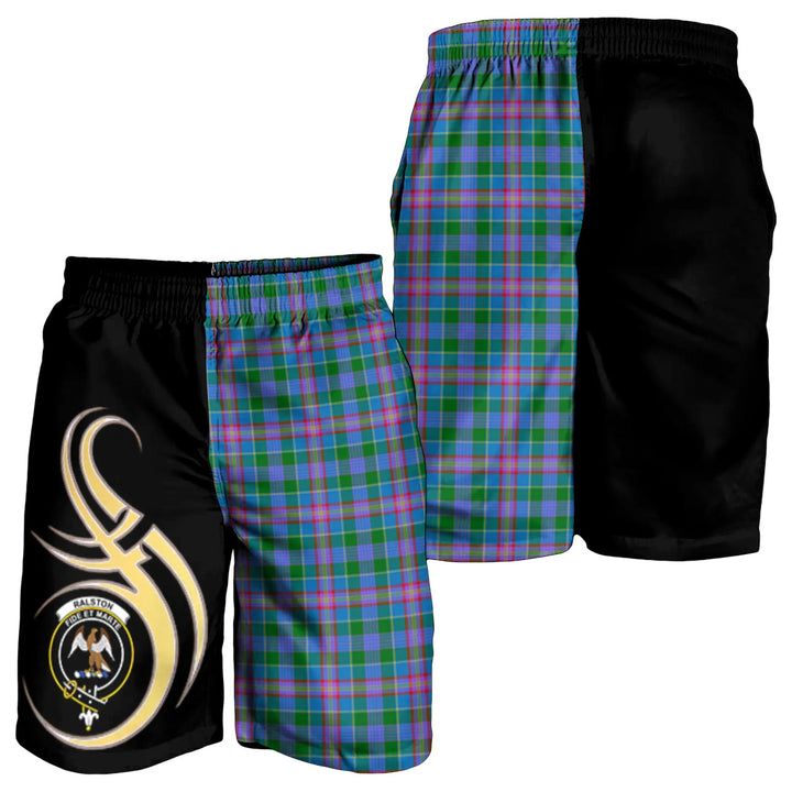 Scottish Ralston Clan Crest Tartan Believe in Me Men's Shorts