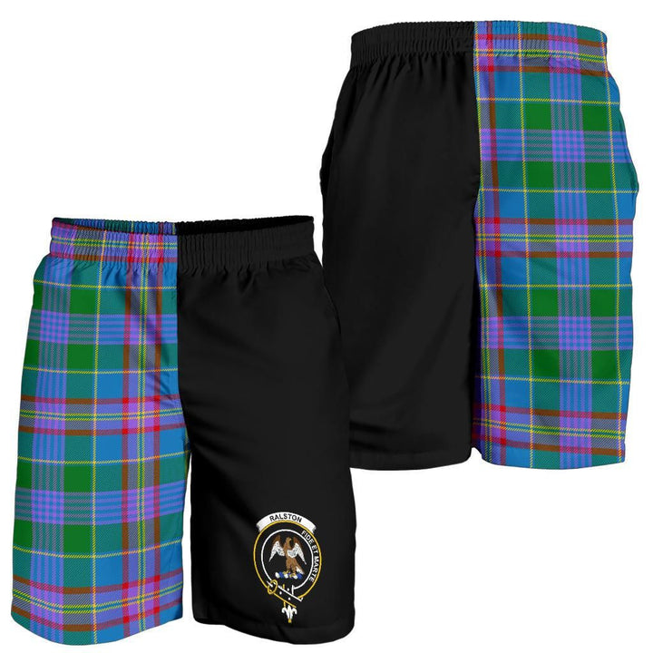 Scottish Ralston Clan Crest Tartan Half of Me Men's Shorts