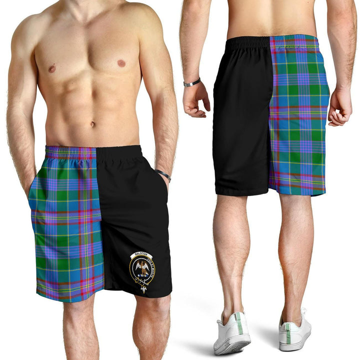 Scottish Ralston Clan Crest Tartan Half of Me Men's Shorts