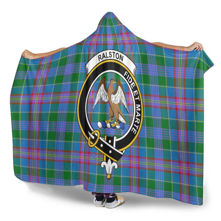 Scottish Ralston Clan Crest Tartan Hooded Blanket Tartan Plaid 3