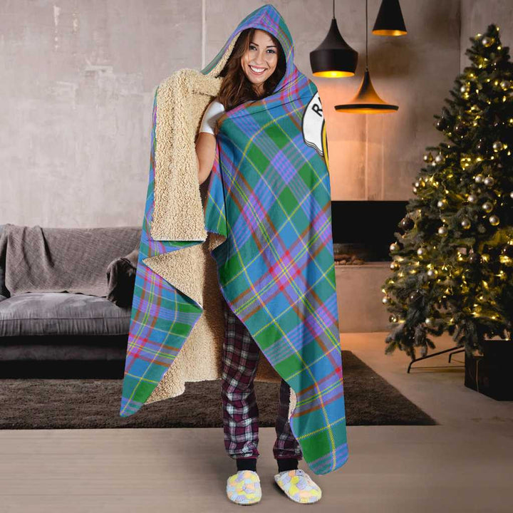 Scottish Ralston Clan Crest Tartan Hooded Blanket Tartan Plaid 6