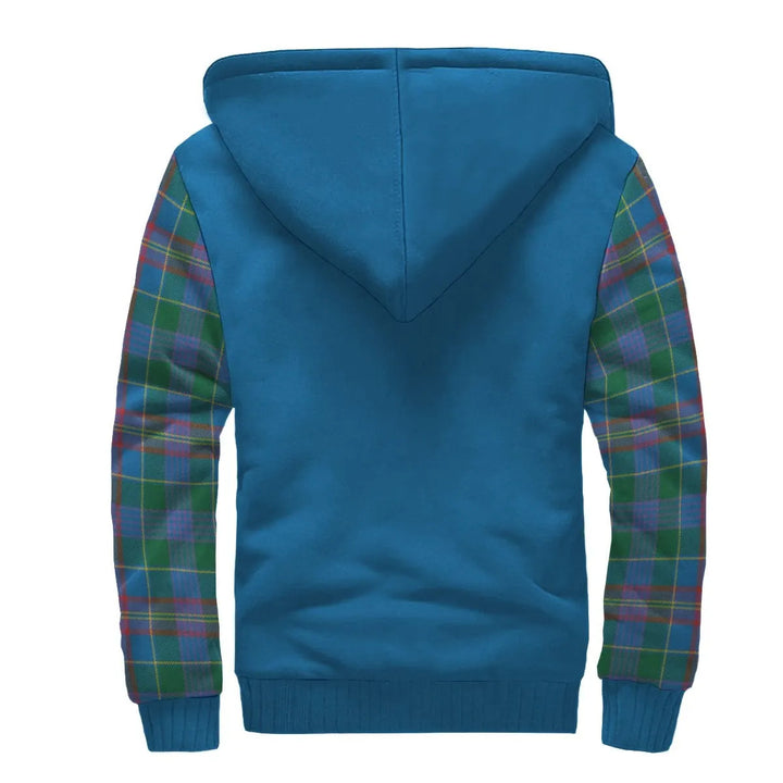Scottish Ralston Clan Crest Tartan Plaid Sleeve Sherpa Hoodie