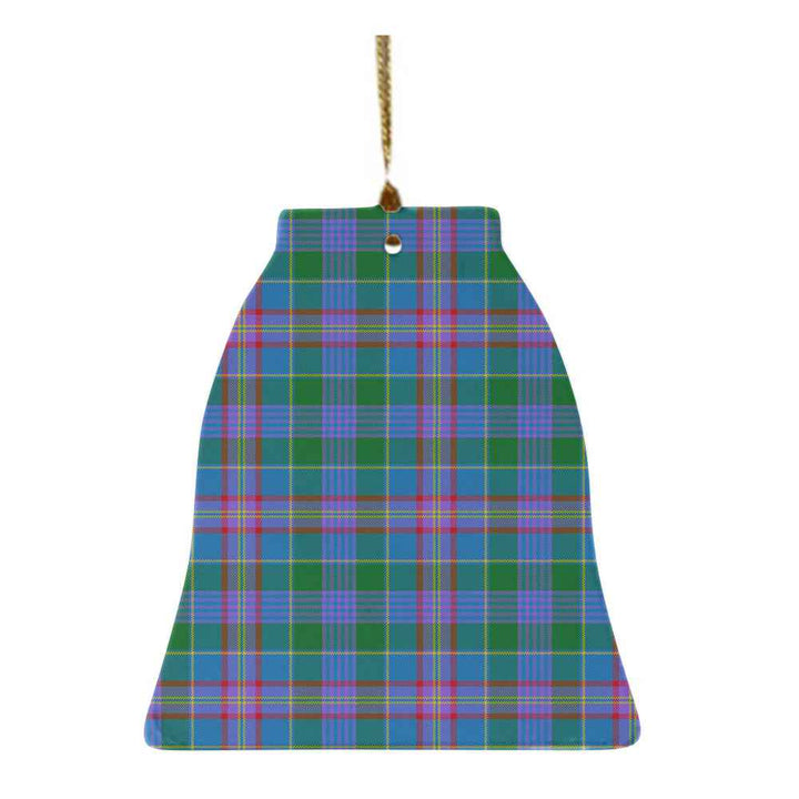 Scottish Ralston Clan Tartan Ceramic Ornament Bell Shape Tartan Plaid