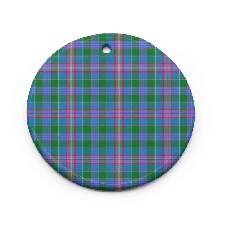 Scottish Ralston Clan Tartan Ceramic Ornament Circle Shape Tartan Plaid