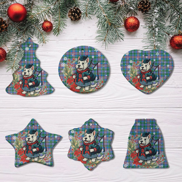 Scottish Ralston Clan Tartan Ceramic Ornament Cute Scottish Terrier Dog All Style Tartan Plaid