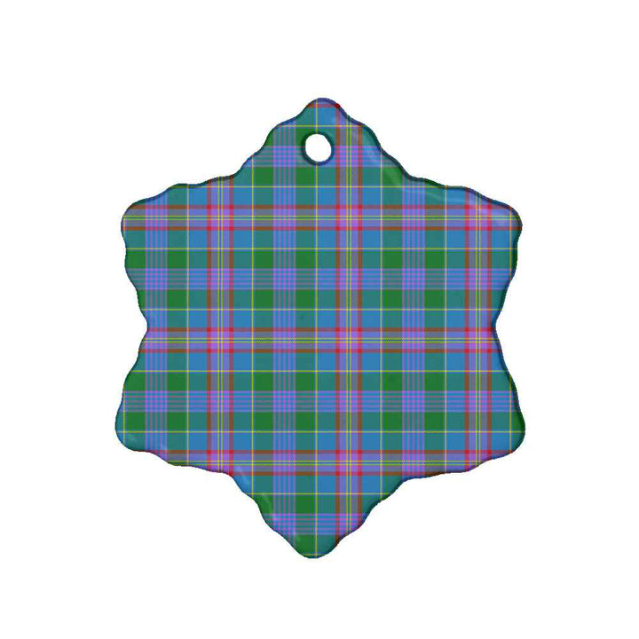 Scottish Ralston Clan Tartan Ceramic Ornament Snow Flake Shape Tartan Plaid