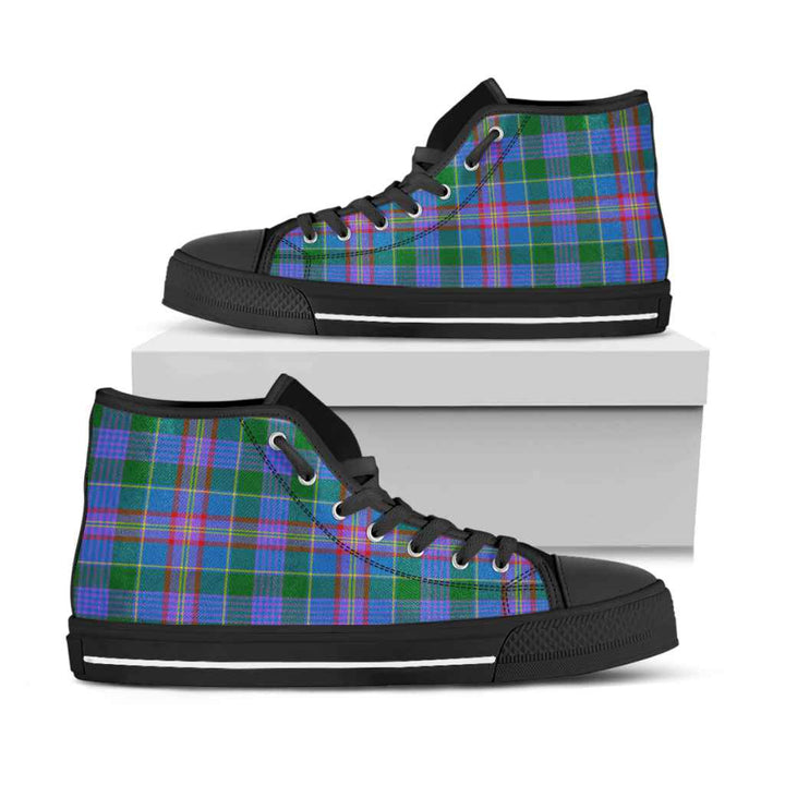Scottish Ralston Clan Tartan High Top Shoes Black Sole Tartan Plaid