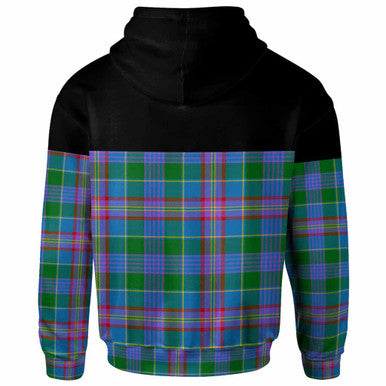 Scottish Ralston Clan Tartan Hoodie - Horizontal Style Back Side Tartan Plaid