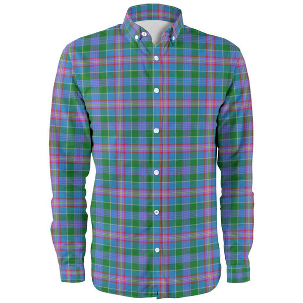 Scottish Ralston Clan Tartan Long Sleeve Shirt Front Side Tartan Plaid