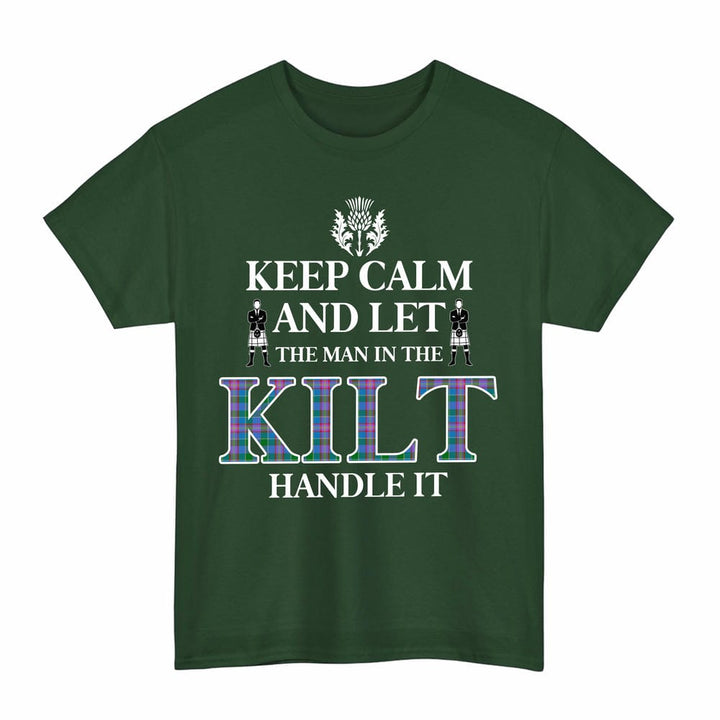 Scottish Ralston Clan Tartan T-Shirt - Keep Calm Tartan Plaid Forest Green Color