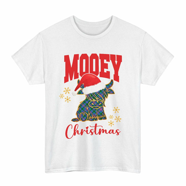 Scottish Ralston Clan Tartan T-Shirt - Mooey Christmas Tartan Plaid White Color