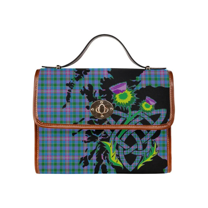 Scottish Ralston Clan Tartan Waterproof Canvas Bag With Thistle Tartan Plaid 2