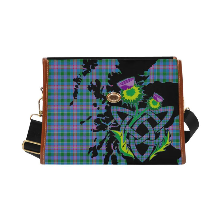 Scottish Ralston Clan Tartan Waterproof Canvas Bag With Thistle Tartan Plaid 1