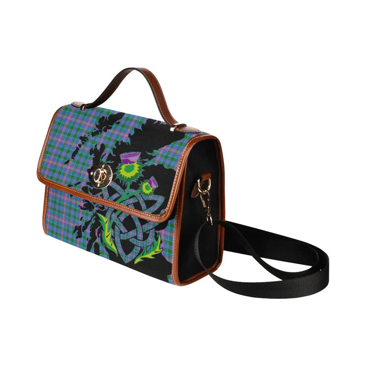 Scottish Ralston Clan Tartan Waterproof Canvas Bag With Thistle Tartan Plaid 4