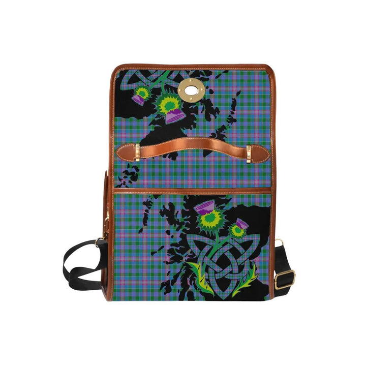 Scottish Ralston Clan Tartan Waterproof Canvas Bag With Thistle Tartan Plaid 6