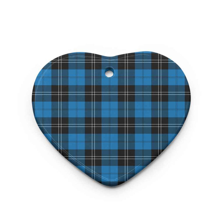 Scottish Ramsay Blue Ancient Clan Tartan Ceramic Ornament Heart Shape Tartan Plaid