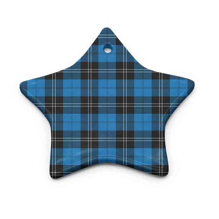 Scottish Ramsay Blue Ancient Clan Tartan Ceramic Ornament Star Shape Tartan Plaid