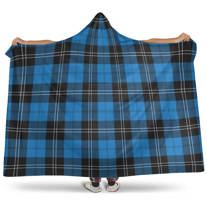 Scottish Ramsay Blue Ancient Clan Tartan Hooded Blanket Tartan Plaid 1