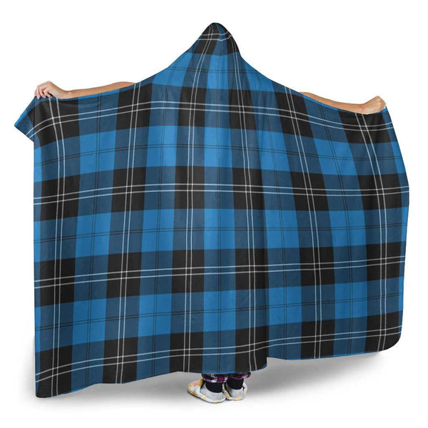 Scottish Ramsay Blue Ancient Clan Tartan Hooded Blanket Tartan Plaid 2