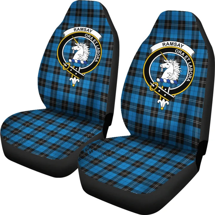 Scottish Ramsay Clan Crest Tartan Car Seat Covers 1